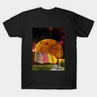 Waterfall - Space Collage, Retro Futurism T-Shirt